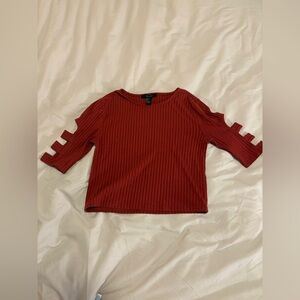 Forever 21 Burgundy Ribbed Top